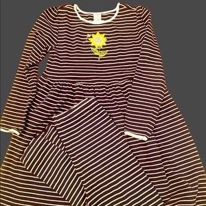 Navy & White Striped Dress & Pants Set, Size 9